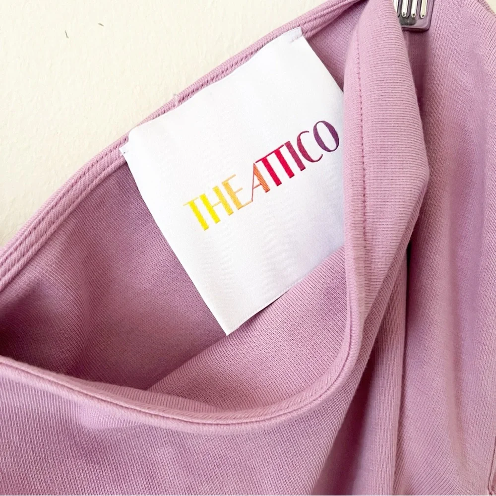 The Attico Asymmetric Draped Cotton-Jersey Mini Dress - Picture 9 of 13